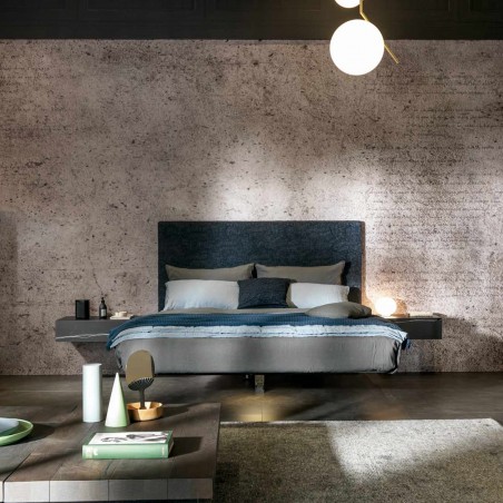Lago - Fluttua Bed - Fabric Headboard