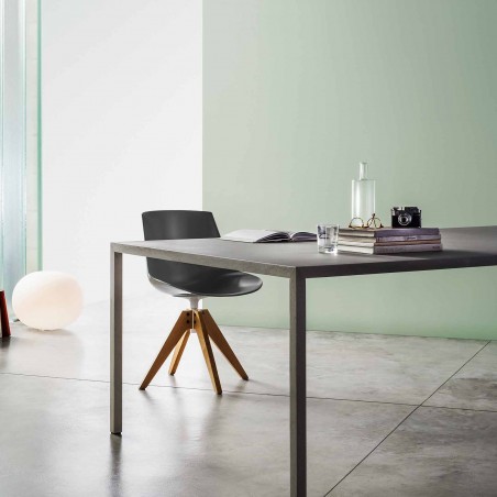 MDF Italia - Flow Chair girevole - 4 gambe VN in rovere