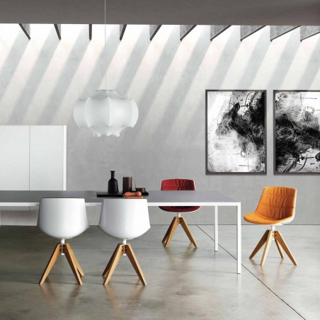 MDF Italia - Flow Chair girevole - 4 gambe VN in rovere