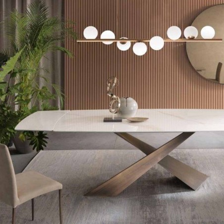 Riflessi - Tavolo Living Allungabile - Piano in Ceramica