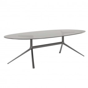 Poliform - Tavolo Mondrian Ovale Vetro
