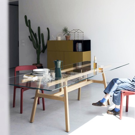 Kristalia - Bottega Table - Glass Top
