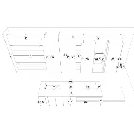 Modulnova - MH6 Super Matt Cucina + Zona Living