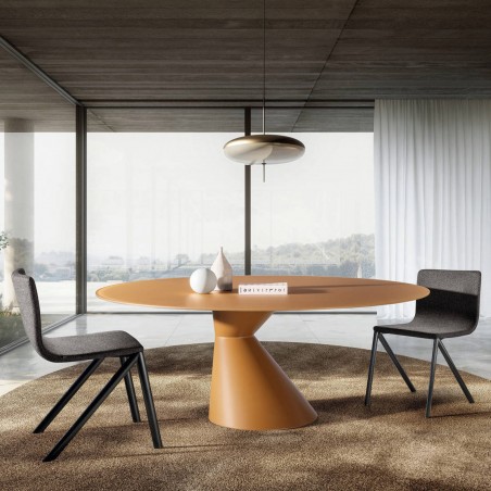 Lago - Chapeau Lacquered Glass Oval Table