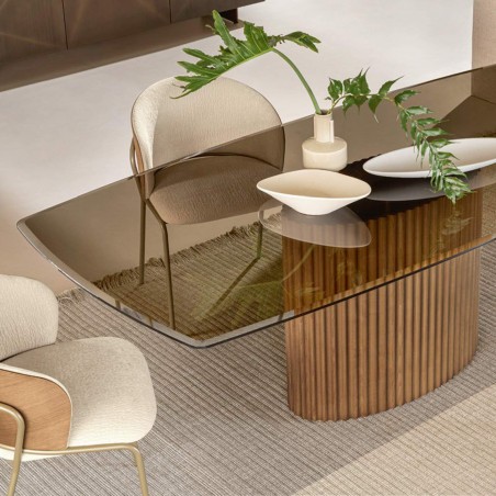 Riflessi - Enea Table avec Base en bois